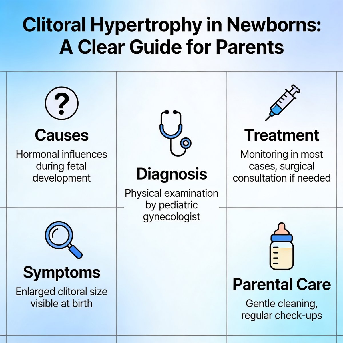 Гипертрофия клитора у новорожденной: понятное руководство для родителей